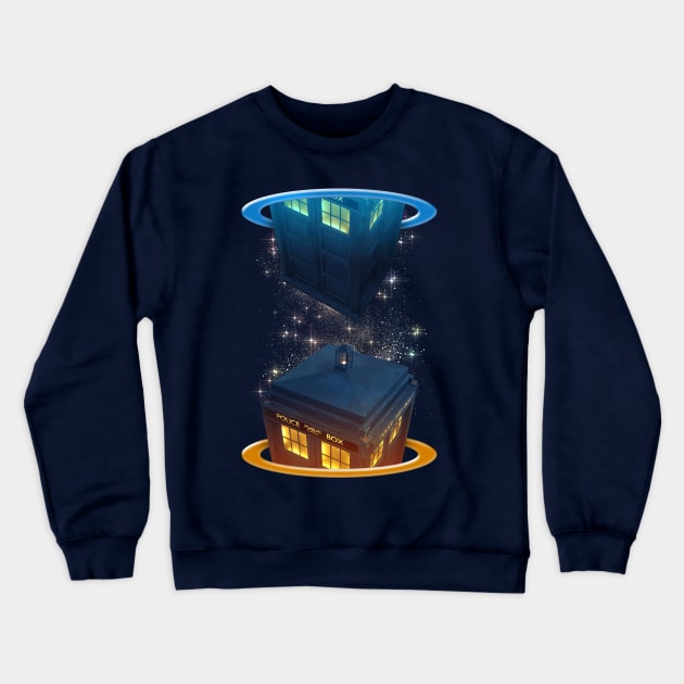 Tardis Portal Crewneck Sweatshirt by jebezkali